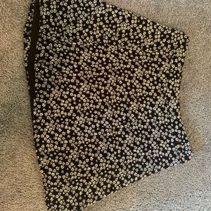 Black and white floral mini skirt